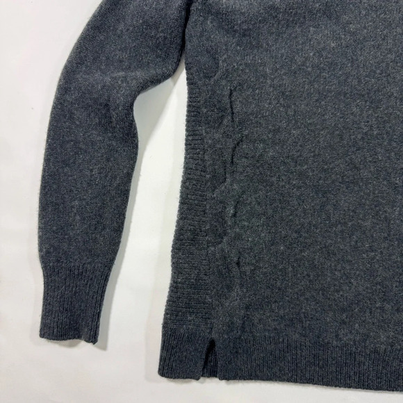 Garnet Hill Cashmere Mock Neck Sweater Dark Grey - Picture 5 of 8